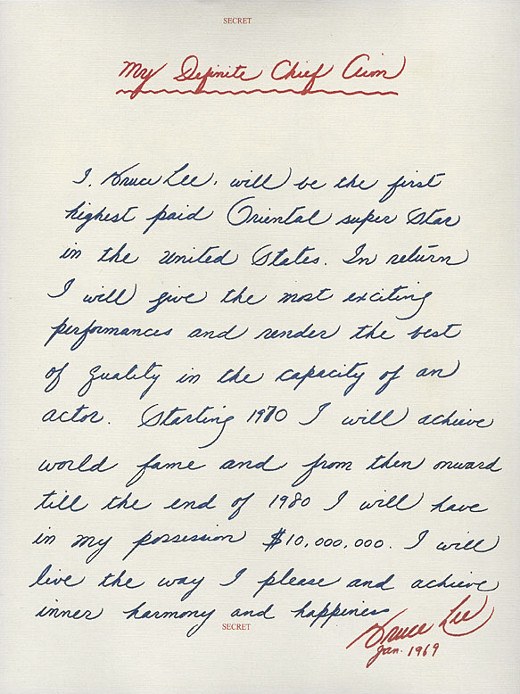 ACTUAL LETTER BRUCE LEE WROTE TO HIMSELF...